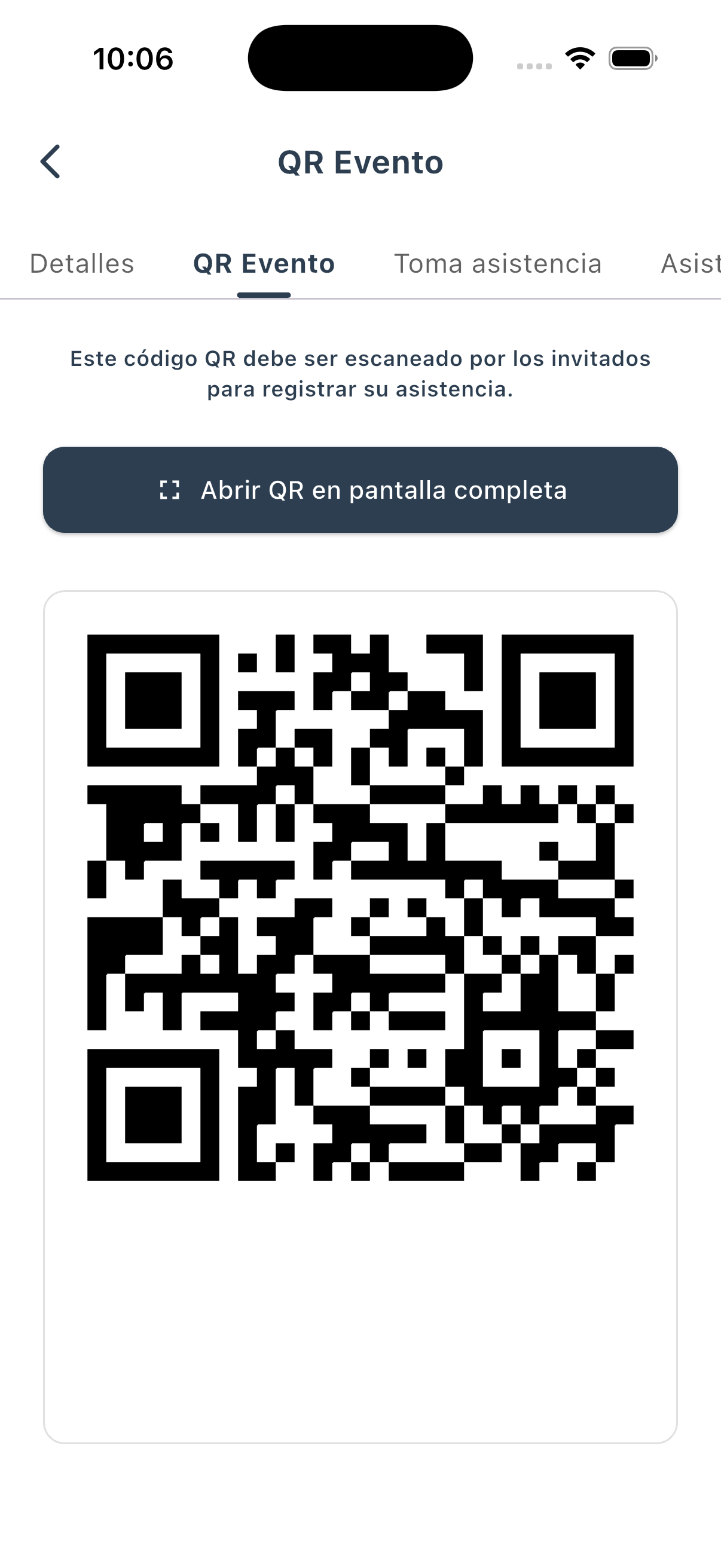 QR del evento
